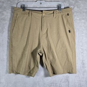 Quicksilver Amphibian Hybrid Chino Shorts Mens Size 33 Khaki Stretch 8”